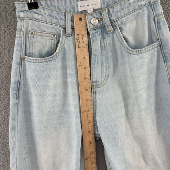 Grey Lab Los Angeles High Rise Straight Leg Jeans Size 24 | Light Wash 100% Cott - Picture 10 of 16
